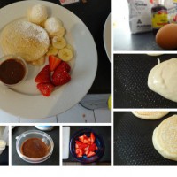 Easy Sunday buttermilk pancakes with Toblerone dip